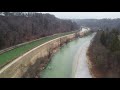 isar river in munich drone view