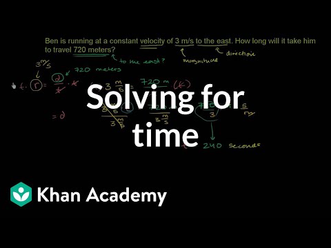 Solving for time | One-dimensional motion | Physics | Khan Academy Solving for time | One-dimensional motion | Physics | Khan Academy