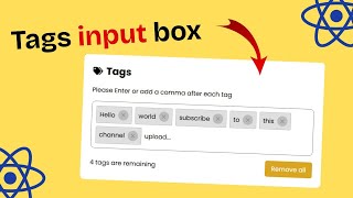 Add tags input box using React js 🌐 | #reactjs #coding #cool #tags #viral #reacttutorial |