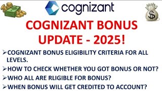 Cognizant Bonus 2025 | Cognizant Incentives 2025 | CTS Bonus Percentage Based on Rating