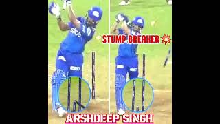 Stump Break Ipl 🔥Arshdeep Singh Bowling | MI vs pbks |cricket shorts😍 #cricket #ipl2023