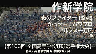 作新学院「8回表 応援メドレー」炎のファイター (闘魂) ～ かっせー！パワプロ ～ アルプス一万尺 他 高校野球応援 2021夏 栃木大会【高音質】