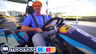 Blippi Visits a Go Kart Track | @Blippi | Moonbug Literacy