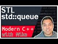 C++ STL std::queue a container adaptor  | Modern Cpp Series Ep. 132