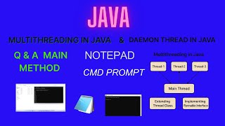 Java Multithreading in Notepad CMD | What is Daemon Thread? | Interview Q&A Explained