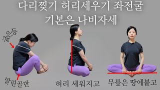 나비자세 이렇게 쉽게 할 수 있는데 이제 알려드려서 죄송합니다 (허리 골반 세우기,다리찢기,좌전굴 tip)