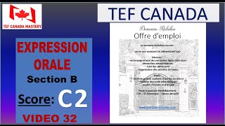 TEF Canada - Expression Orale | Section B | Réussir avec un Score C2 | Entrée Express Canada