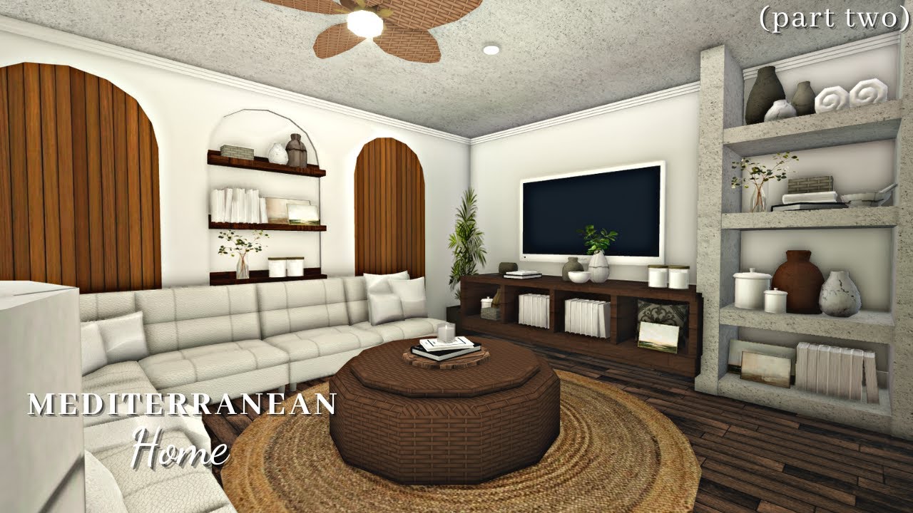 Bloxburg: Mediterranean Home Interior (part-2)| House Build| Realistic ...