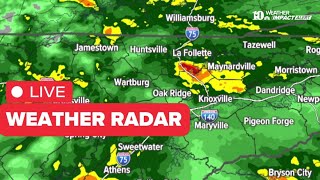 Radar Loop Tracking Storms Moving Through East Tennessee
