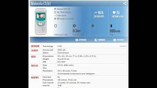 Motorola C550  PRICE AND SPECIFICATION