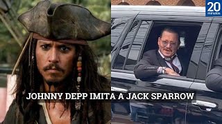 Así imitó Johnny Depp a Jack Sparrow a la salida del juicio contra Amber Heard