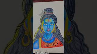 SHIVJI WATERCOLOR DRAWING 🙏 🎨 🌸  #SHORT #VIRAL #shiv