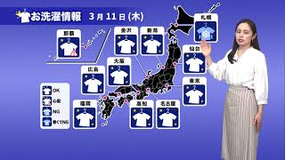 11日、今夜のお洗濯情報