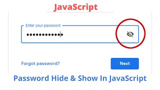 Password Hide & Show in JavaScript - JavaScript Tutorial in Hindi