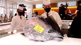 Giant tuna sells for nearly $150,000 in Japan