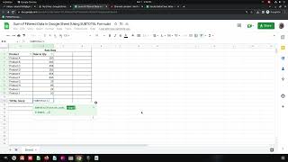 Sum of Filtered Data in Google Sheet (Using SUBTOTAL Formula)