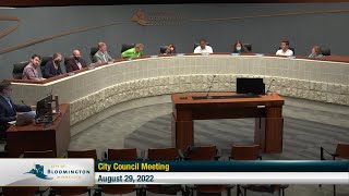 August 29, 2022 Bloomington City Council Meeting