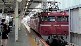 【新津配給牽引機返却】単9735レ EF81形141号機 赤羽駅 通過シーン