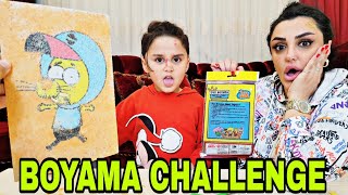 EMİR KAZA YAPTI SEVİNSİN DİYE BOYAMA CHALLENGE YAPIYORUZ !!