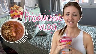 7AM PRODUCTIVE MORNING VLOG | skincare, workout \u0026 snacks!