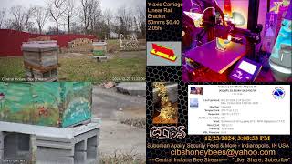 24/12/22 Early AM - Suburban Back Yard Bee Hive Security Feed \u0026 More 3D Prints - Indianapolis, IN