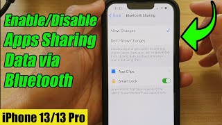 iPhone 13/13 Pro: How to Enable/Disable Apps Sharing Data via Bluetooth