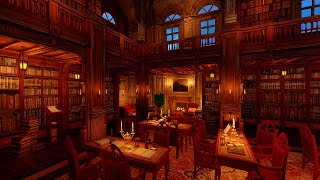 Library Ambience ASMR 📚🕯️ Library Sounds For Study, Work & Focus, Page Flipping And Writing sounds.