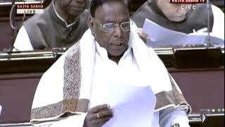 V Narayanasamy Tabling Lokpal Bill in Rajya Sabha