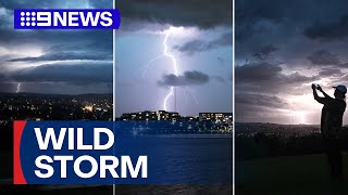 Wild storms rip up trees as tens of thousands in NSW still without power | 9 News Australia