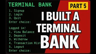 I Built a Terminal-Based Bank in Python 💻 | Beginner Python Project (Part 5) #cybersecurity #hacker