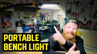 How to make a DIY portable BENCH LED LIGHT with Flexible Arm video [Wrench At Home]