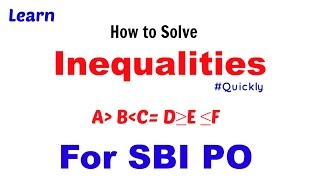 Inequalities in Reasoning Tricks For SBI PO , IBPS & SSC CGL [In Hindi] Part 2