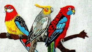 Hand Embroidery : Parrot Embroidery Work Design | Hand Work Parrot Designs| | Parrot Embroidery Art