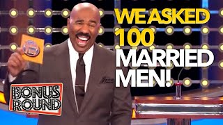 WE ASKED 100 MARRIED MEN! Best & Funniest Family Feud Questions & Answers With Steve Harvey