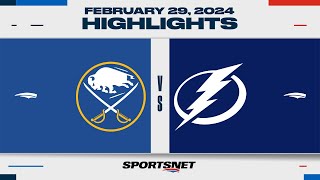 NHL Highlights | Sabres vs. Lightning - February 29, 2024