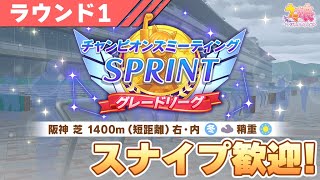 【ウマ娘】19時出走スナイプ歓迎！短距離チャンミ2日目！【チャンピオンズミーティングSPRINT／ラウンド1 Day2】