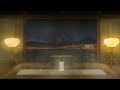 asmr ambience japanese traditional indoor hot spring winter atmosphere wave sound cozy ambience