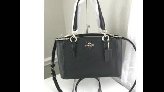 COACH BAG F57523 MINI CHRISTIE DOUBLE ZIP CARRYALL IN CROSSGRAIN LEATHER-BLACK