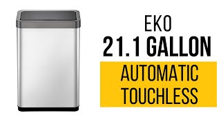 EKO Mirage X 80 Liter 21 1 Gallons Motion Sensor Trash can, Brushed Stainless Steel