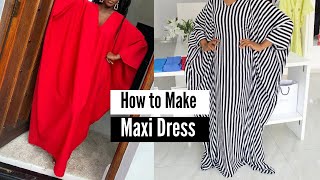 How to cut and sew BUBU GOWN|Kaftan dress with RHINESTONE DECORATION