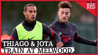 Thiago Alcantara & Diogo Jota train with Liverpool team-mates | Report