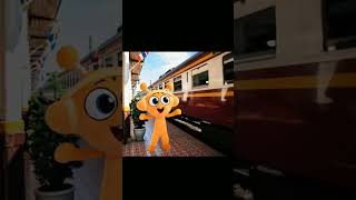 Yellow sprunki walking around the station #shorts #videoshort #sprunki #thailand #incredibox