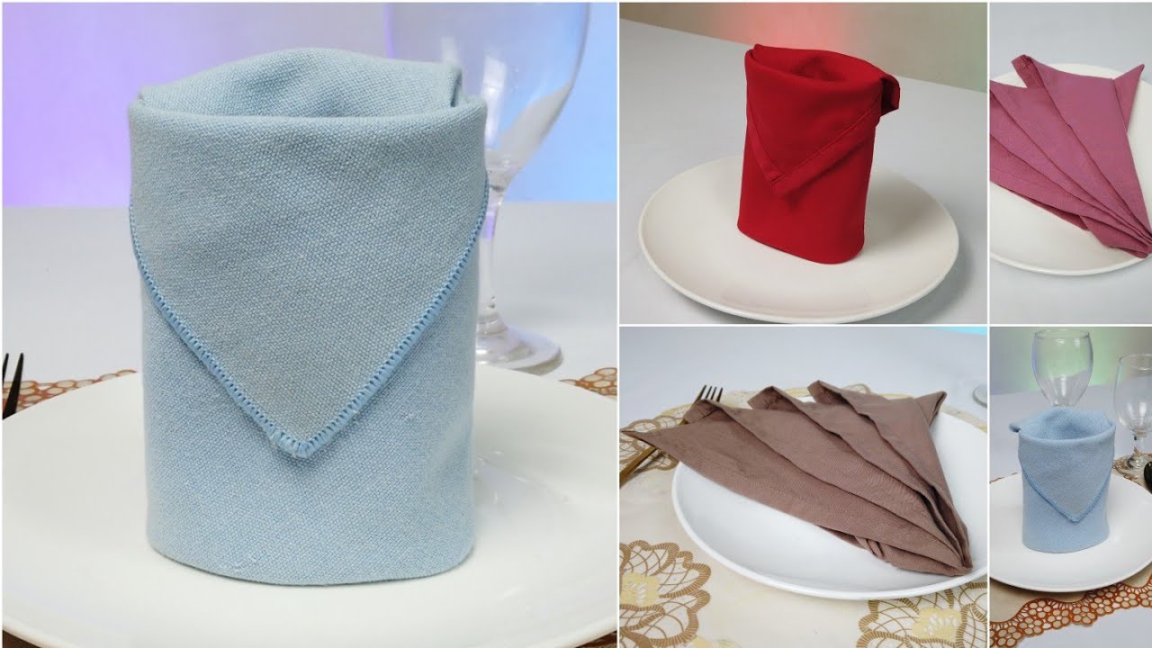 2 Design Table Napkin Folding Design Youtube
