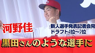 【新入団選手会見】ドラ4清水叶人 ドラ5河野佳 ドラ6長谷部銀次 ドラ7久保修　未来のカープは任せたぞ！