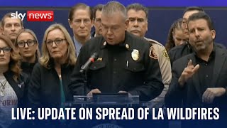 Fire and police chiefs hold news conference updating on spread of Los Angeles fires - Watch live