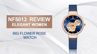 NAVIFORCE hot sales beautiful women's watch NF5013 real display Milanese strap rose watch review