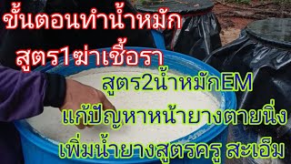 ขั้นตอนทำน้ำหมัก2สูตรฉีดพ่นพืชไร่ได้ ฆ่าเชื้อโรคเชื้อราเพิ่มผลผลิตแก้ปัญหาหน้ายางตายนิ่งของยางพารา