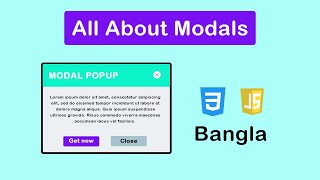 JavaScript Modal Popup Using HTML CSS JavaScript Bangla | vanilla JavaScript project