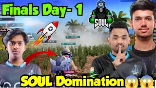 {Day- 1} iQOOSoul Double WWCD😱😱SOUL Aggressive Domination in Finals🔥🔥Team Soul🚀🚀 Finals Skyesports🔥🔥