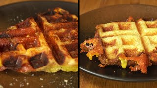 Make Easy Waffle Iron Grilled Cheese \u0026 Bonus Hack For Leftover Pizza! #shorts